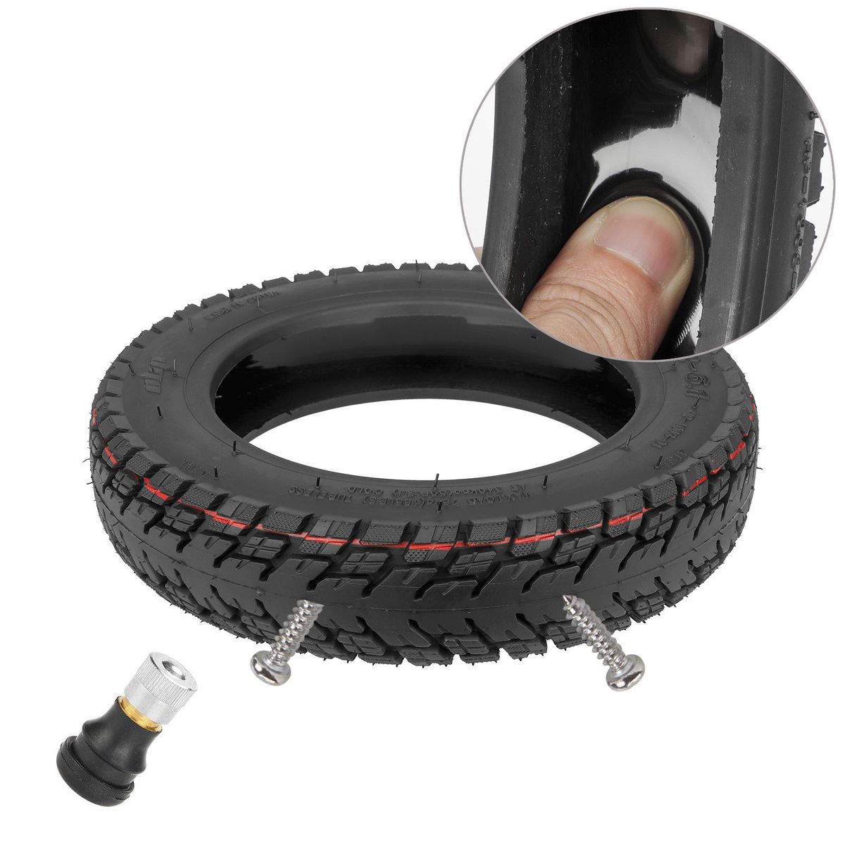 10in Trackslip Scooter Tire Self-Healing Scootor Tubeless Tires Thickened Scootor Replacement Tyre Tires for M365/Pro/Pro2/1S Self Repairing Scooter Tire