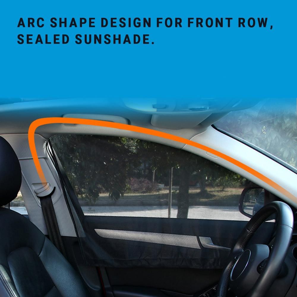 2Pcs Car Window Sun Shade Mesh Fabric Sun Visor Shade Cover Shield UV Protector Auto Sunshade Curtain Magnet Easy Installation