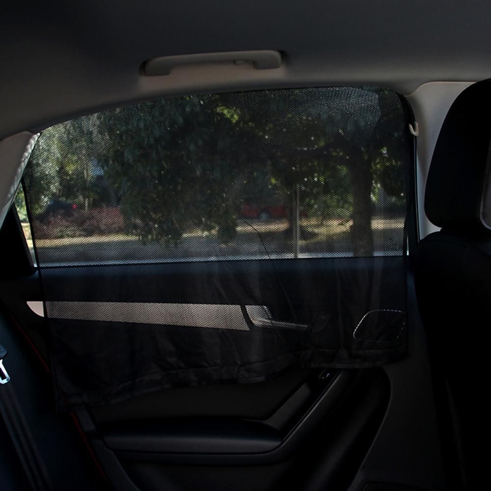 2Pcs Car Window Sun Shade Mesh Fabric Sun Visor Shade Cover Shield UV Protector Auto Sunshade Curtain Magnet Easy Installation