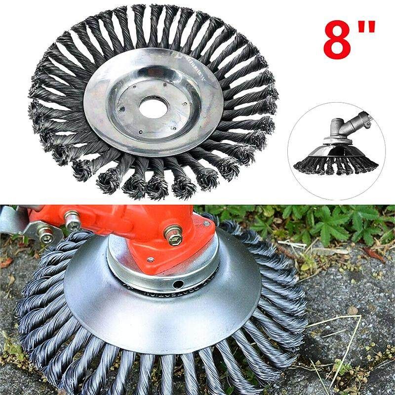 8 Inch Steel Wire Wheel Garden Lawn Mower Grass Eater Trimmer Brush Tools