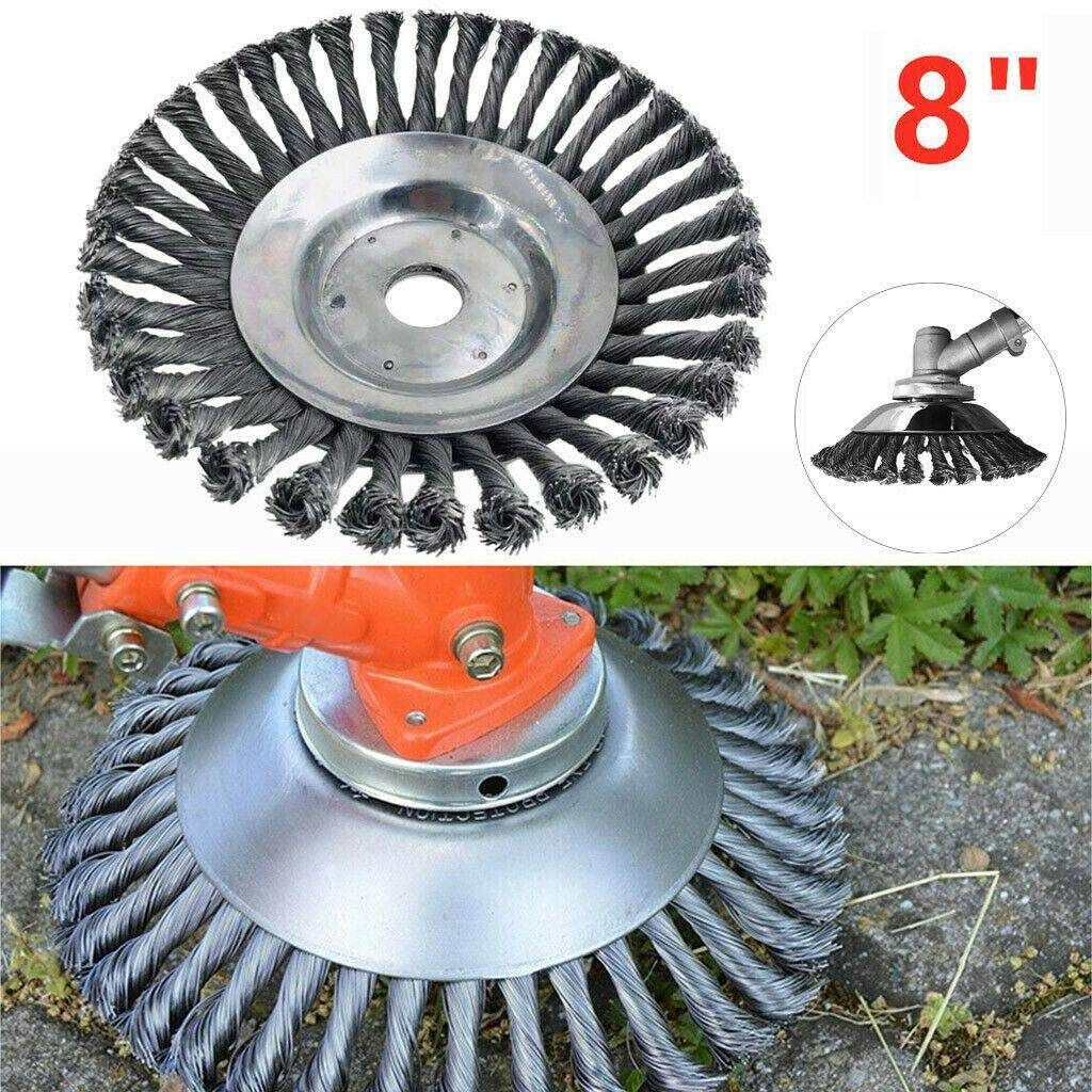 8 Inch Steel Wire Wheel Garden Lawn Mower Grass Eater Trimmer Brush Tools