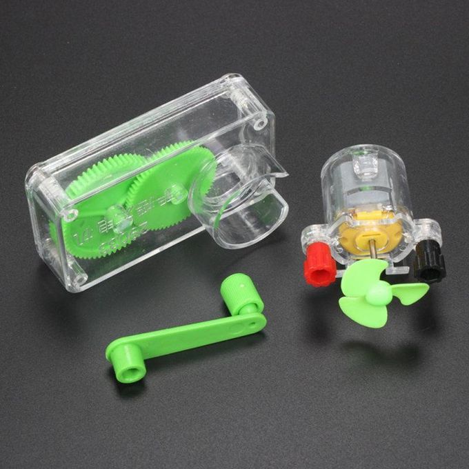 DIY Hand Crank DC Generator Model Fan Kit Science-
