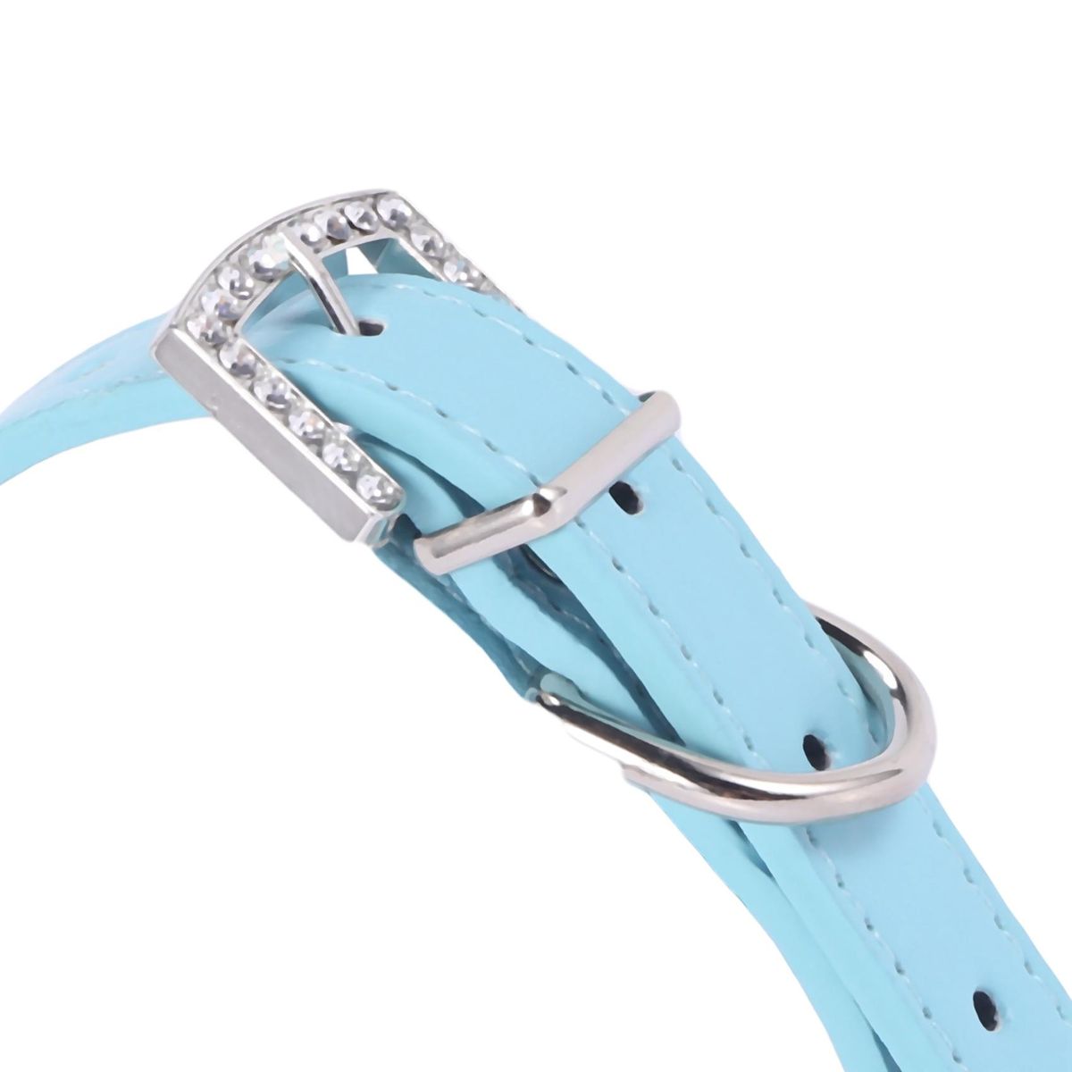 Pet ,Small Dog Collars Crystal With Bone Necklaceblue M