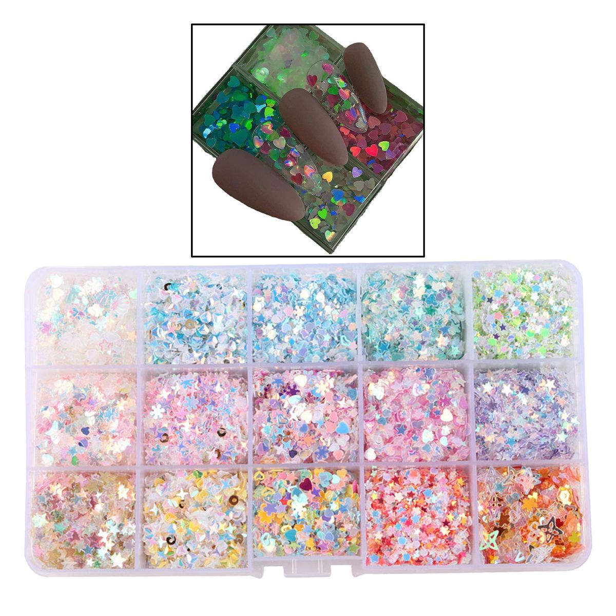 Holographic Nail Glitter Sequins Epoxy Resin Painting