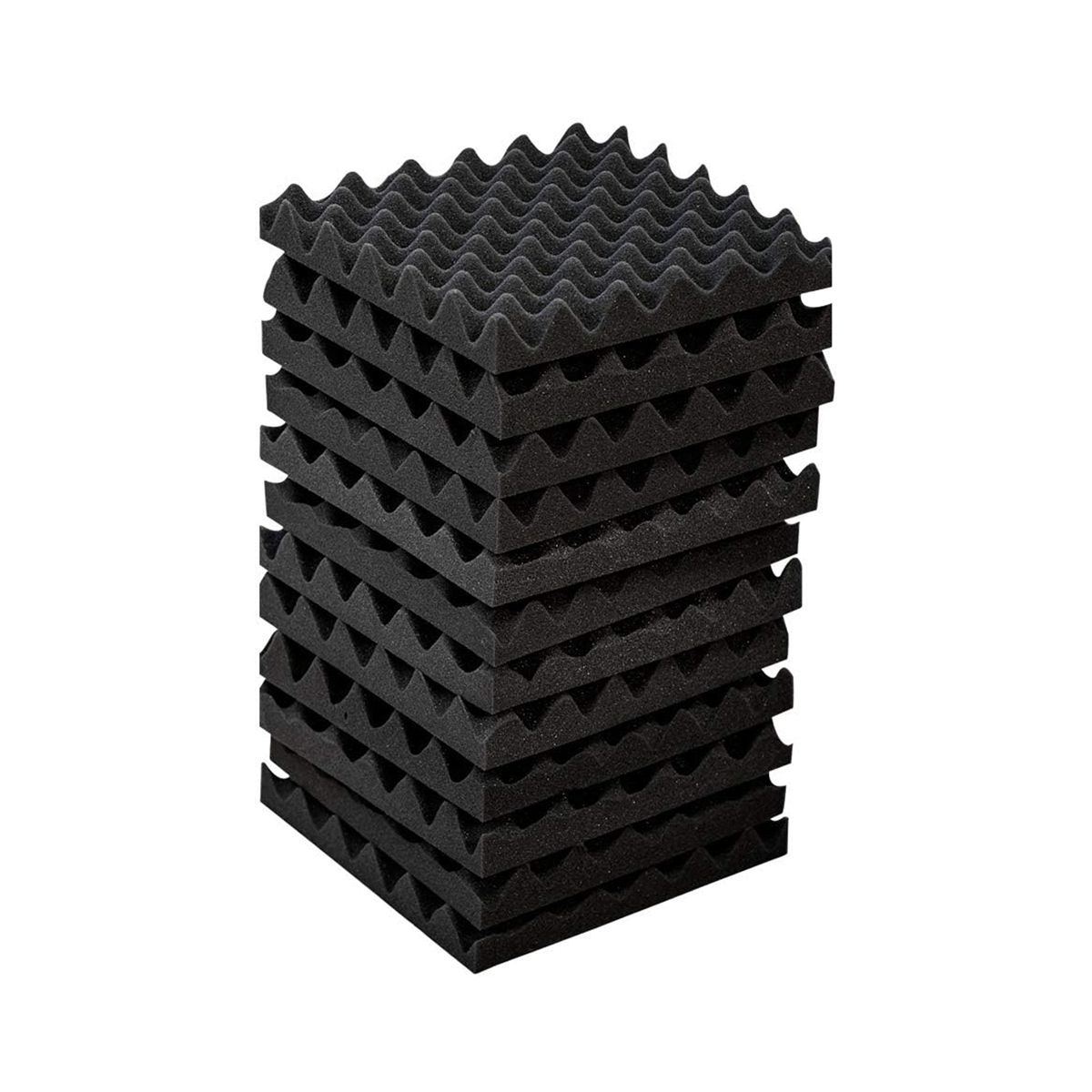 12 Pack Self-Adhesive Sound Proof Foam Panels High Density Soundproof Wall Panels Egg Crate Sound Panels - 2x12x12In