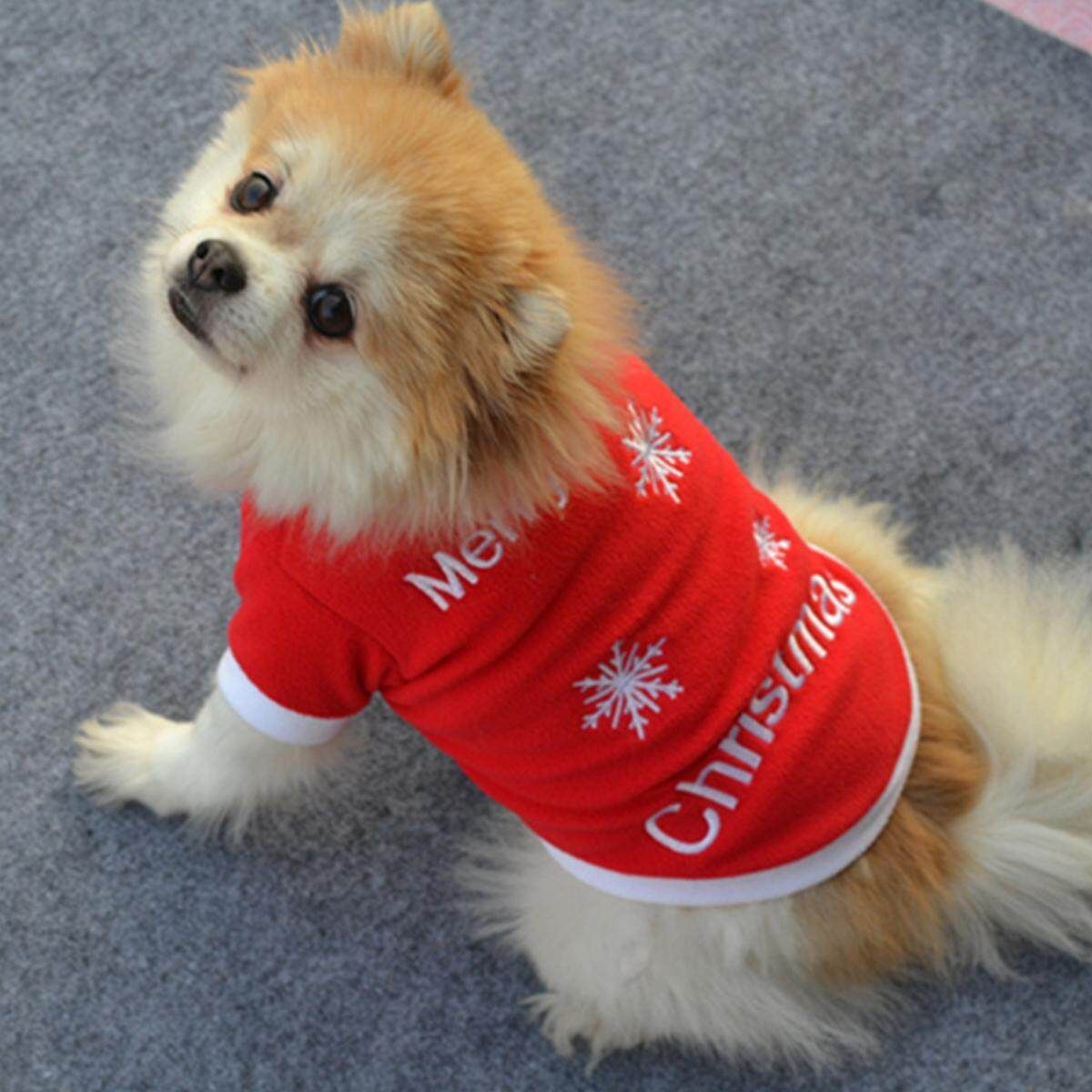 Christmas Pet Clothes Dog Santa Sweater Shirt Puppy Cat Pullover Hoodies Costume L Merry ChristmasL