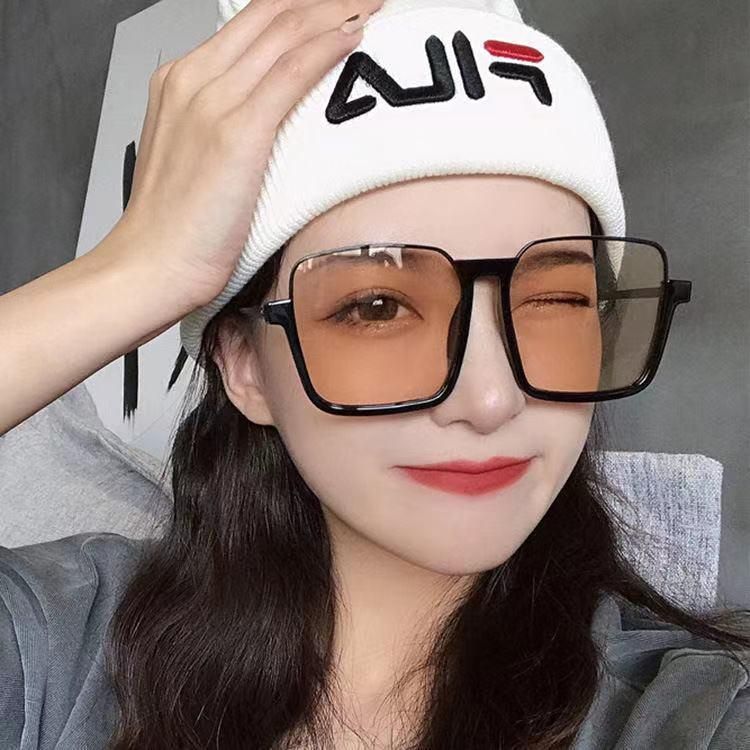Extra Large Frame Anti-blue Light Retro Glasses Square Glasses Anti-ultraviolet