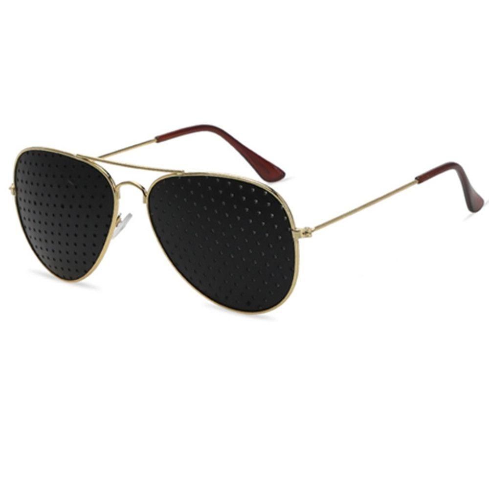 2PCS Pin-hole Glasses Pin Hole Sunglasses Eyesight  Correction And Improvement