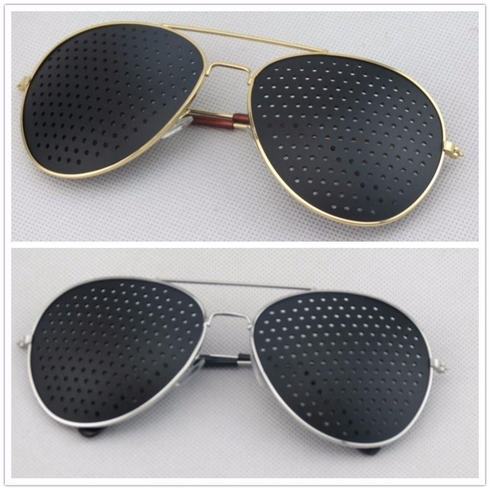 2PCS Pin-hole Glasses Pin Hole Sunglasses Eyesight  Correction And Improvement
