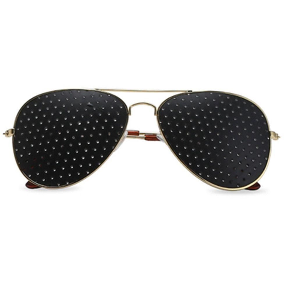 2PCS Pin-hole Glasses Pin Hole Sunglasses Eyesight  Correction And Improvement
