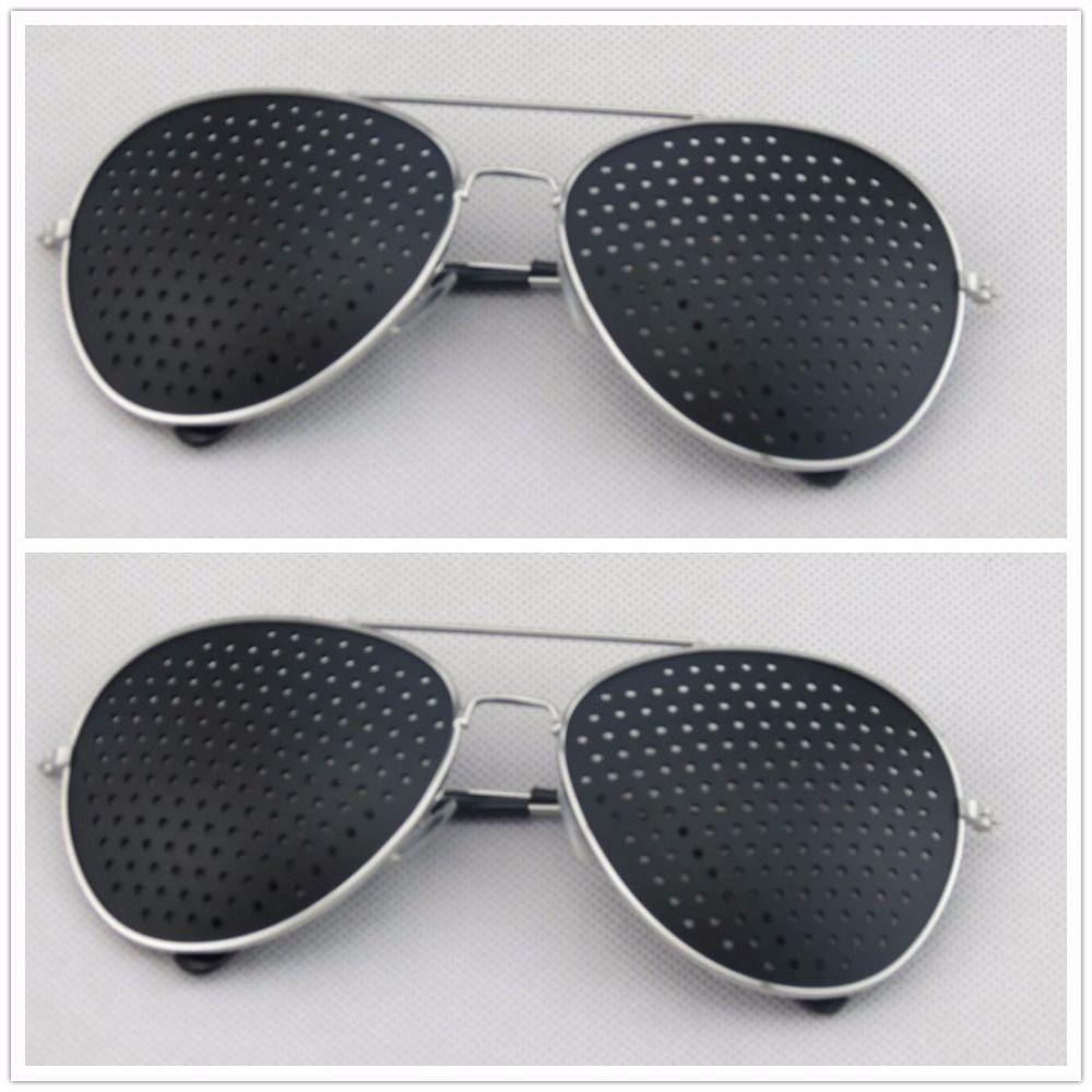 2PCS Pin-hole Glasses Pin Hole Sunglasses Eyesight  Correction And Improvement