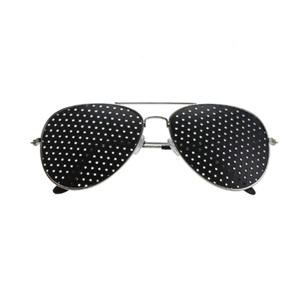 2PCS Pin-hole Glasses Pin Hole Sunglasses Eyesight  Correction And Improvement