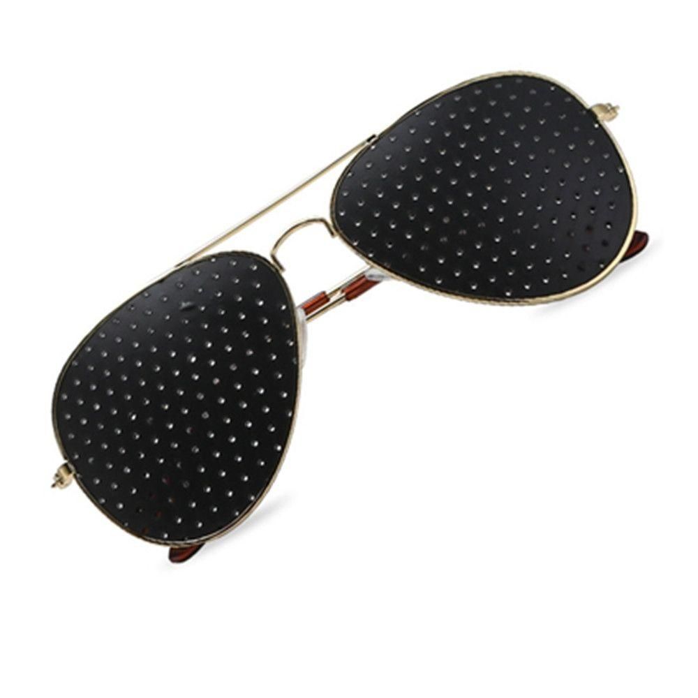 2PCS Pin-hole Glasses Pin Hole Sunglasses Eyesight  Correction And Improvement
