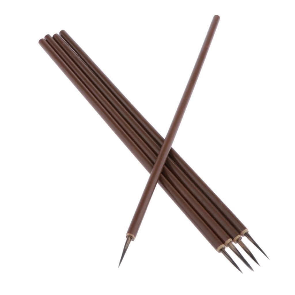5pcs Round Pointed Tip Water  Hair Paint Brush For