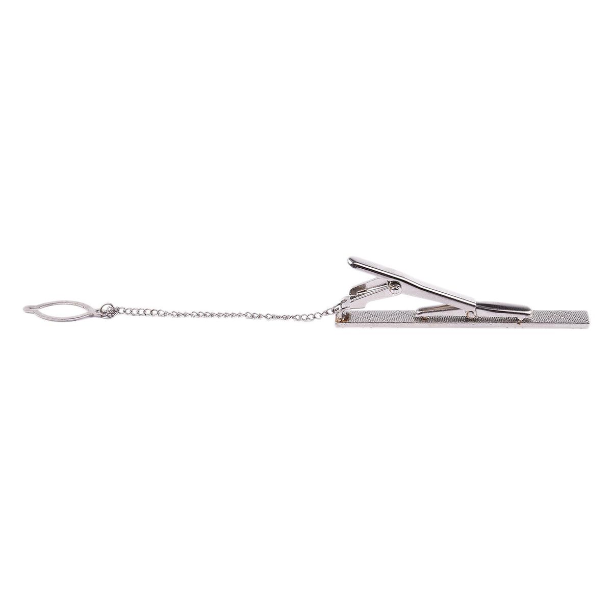 Mens Plain Silver Chrome Stainless Steel 6CM Standard Tie Clip Clasp Pins