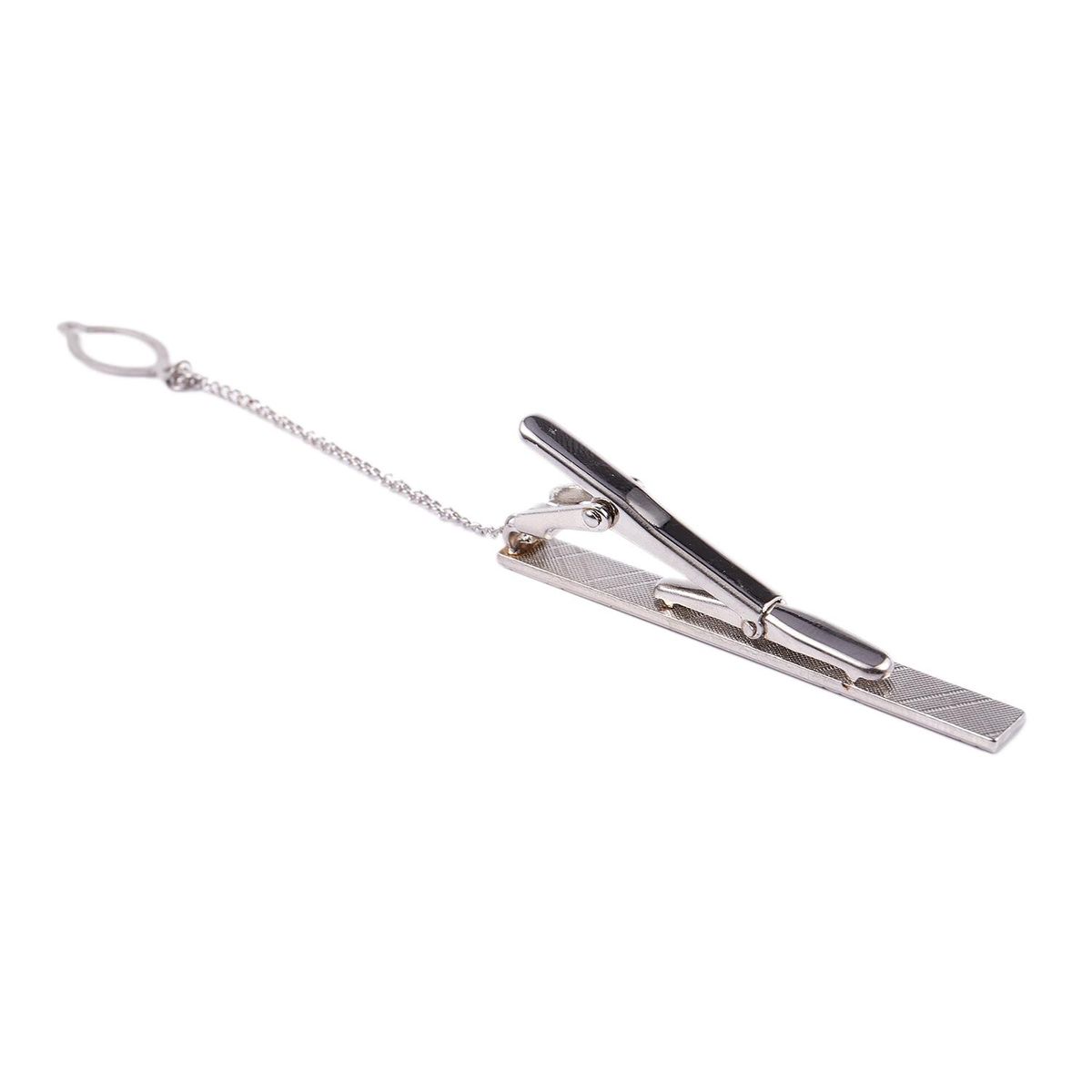Mens Plain Silver Chrome Stainless Steel 6CM Standard Tie Clip Clasp Pins