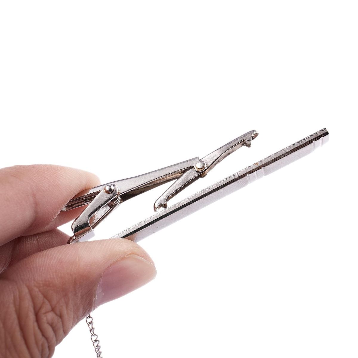 Mens Plain Silver Chrome Stainless Steel 6CM Standard Tie Clip Clasp Pins