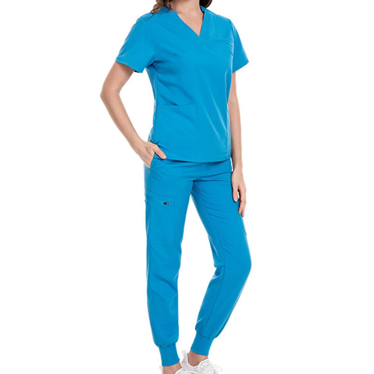 Nursing Scrubs Uniform Work Clothing For Massaging S Blue