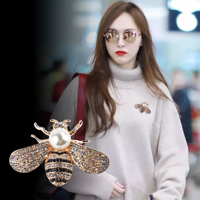 Brooch Pin Anchor Rudder Suit Lapel Collar With Chain Silver
