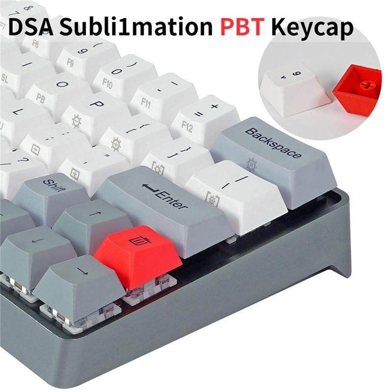 GK64 Aluminum Alloy Case PBT Keycaps Gateron Switch Hot Swappable RGB Mechanical Keyboard-Red/Brown/Blue Switch Green Axis