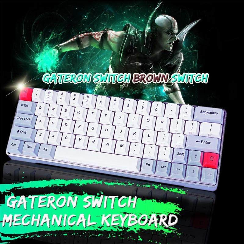 GK64 Aluminum Alloy Case PBT Keycaps Gateron Switch Hot Swappable RGB Mechanical Keyboard-Red/Brown/Blue Switch Green Axis