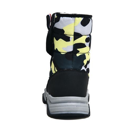 Children's Outdoor Snow Boots Plush Lining Warm Non-slip Boots-Black Yellow