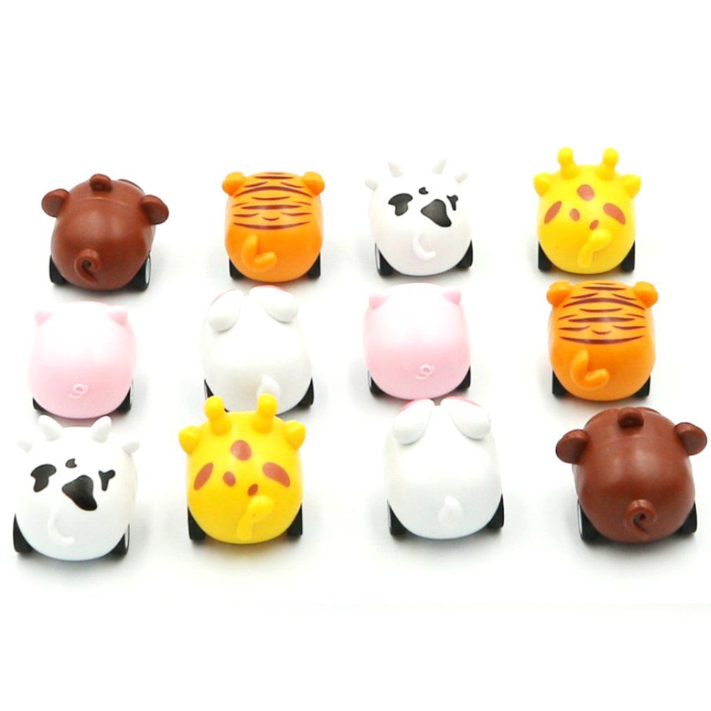 Animal Mini Pull Back Car Plastic Puzzle Toy Inertial Mini Car Children Toys Parent-Child Interactive Toys-multicolor