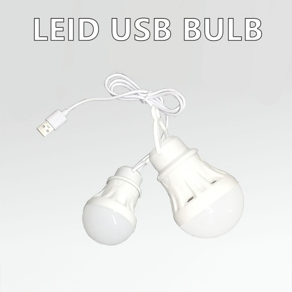 2pcs USB LED Light Bulb Portable Camping Light Mini Light Bulb 5V Power Fishing Outdoor Lighting