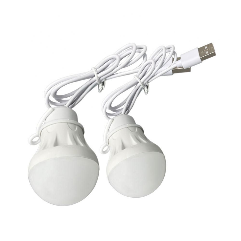 2pcs USB LED Light Bulb Portable Camping Light Mini Light Bulb 5V Power Fishing Outdoor Lighting