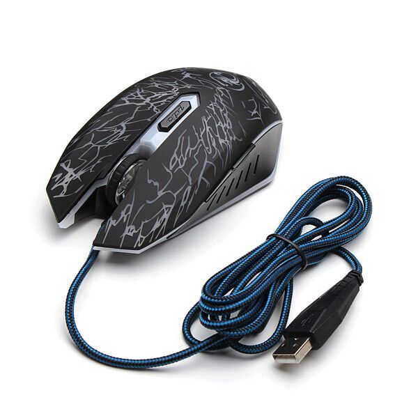 Estone USB Wired GAMING MOUSE Black, White,with LED Light Black Black (black)