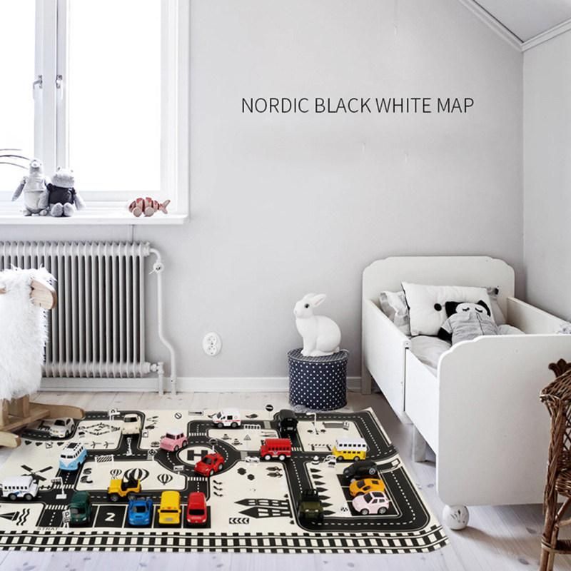83x59cm Kids Car City Road Play Mat Carpet Traffic Signs-