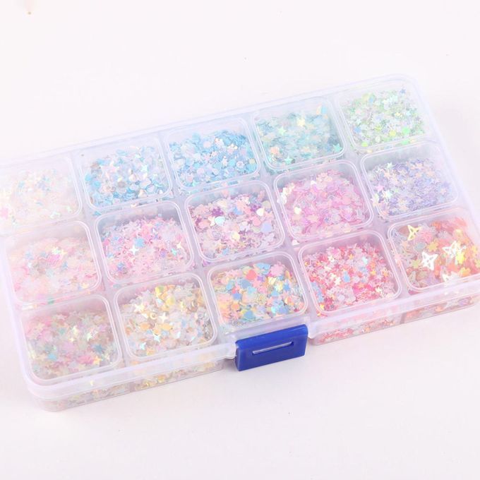 Holographic Nail Glitter Sequins Epoxy Resin Painting Nail Decals DIY
