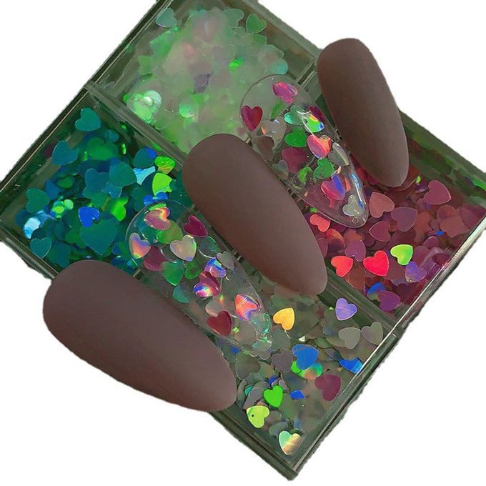 Holographic Nail Glitter Sequins Epoxy Resin Painting Nail Decals DIY