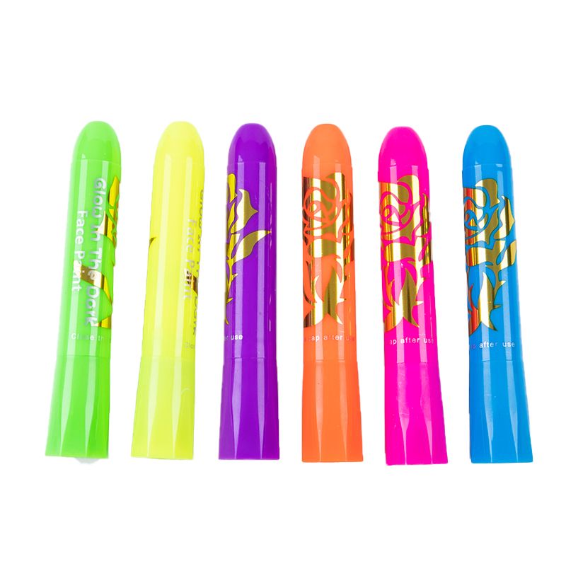 6Color Glow In The Dark Face Paint Black Light Paint UV