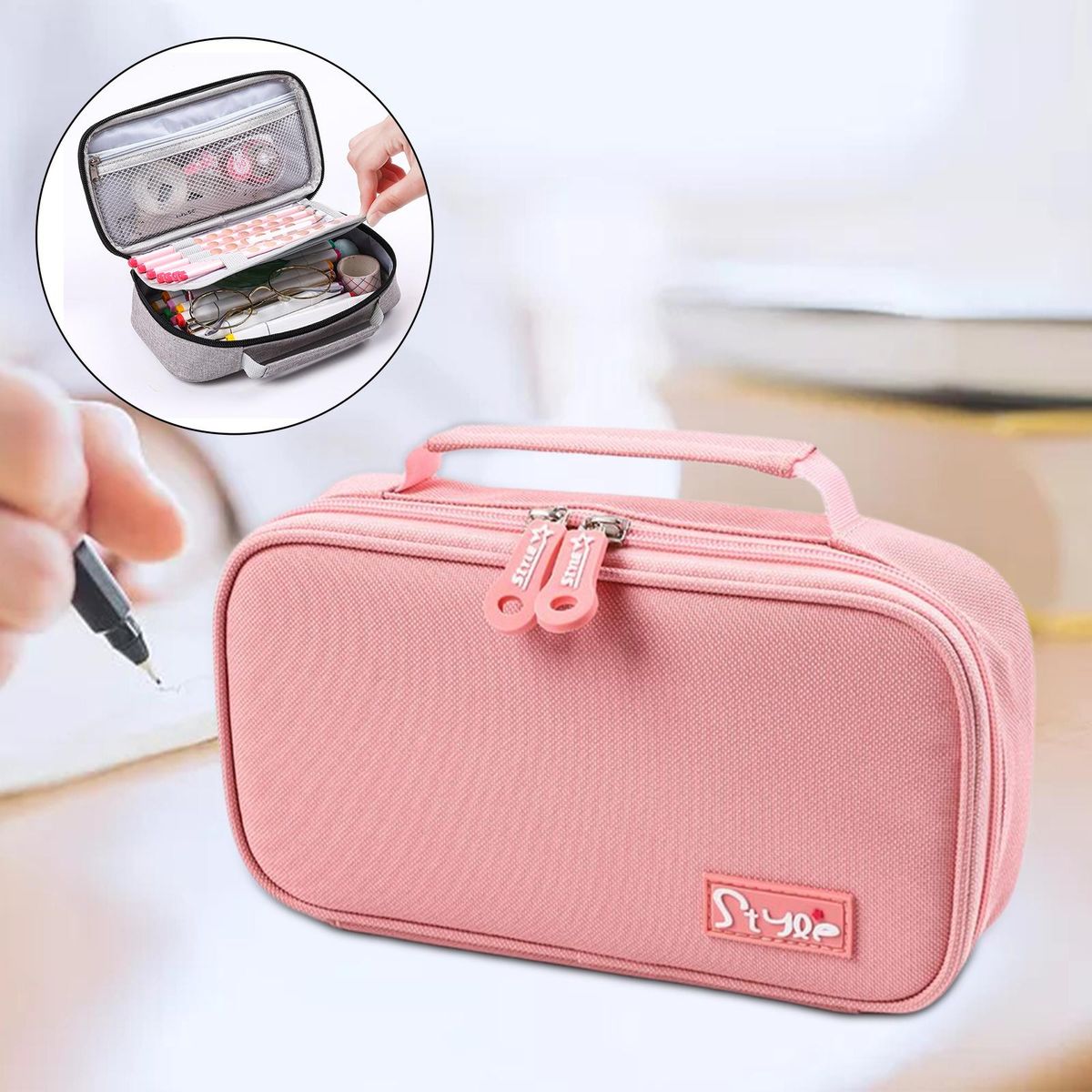 School Office  Travel Double Layer Gift Pink
