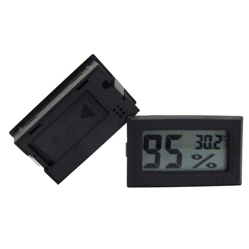 Mini Digital LCD Indoor Temperature Humidity Meter-Black