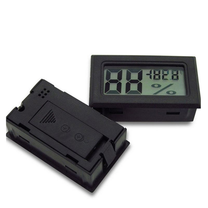 Mini Digital LCD Indoor Temperature Humidity Meter-Black