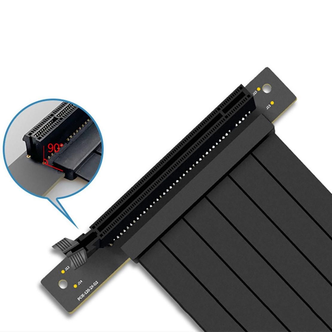 PCIE 3.0 Graphics Card Extension Cable PCI-E 16X to 16X Right Angle GPU Extension Cable Mining Card Connector 20 cm