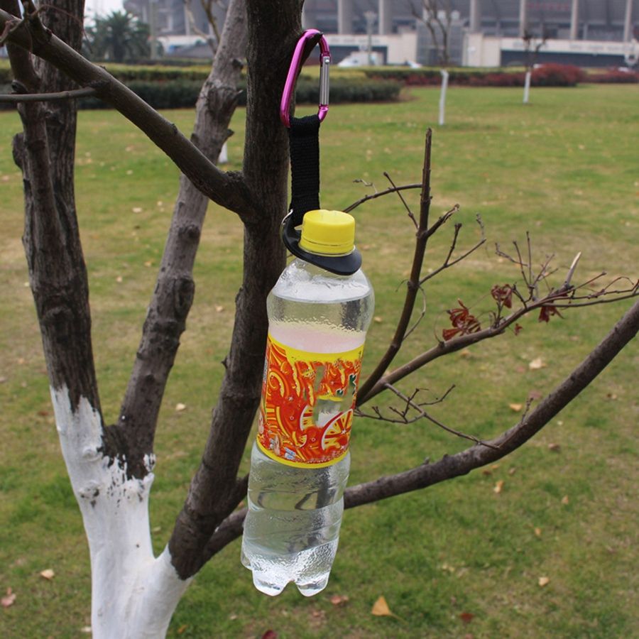 Silicone Mineral Water Bottle Carabiner Rubber Webbing