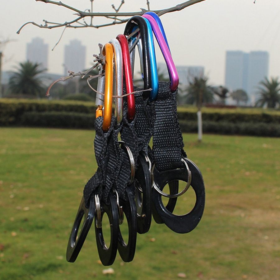 Silicone Mineral Water Bottle Carabiner Rubber Webbing