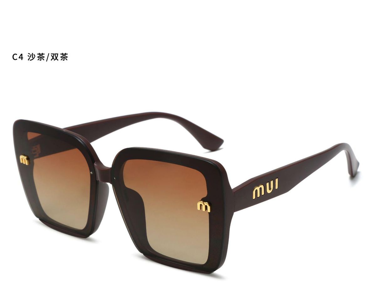 MuiMui High-End Diamond Women's Face without Makeup Gadget Large Square Frame Sunglasses UV Protection Celebrity Live Sunglasses