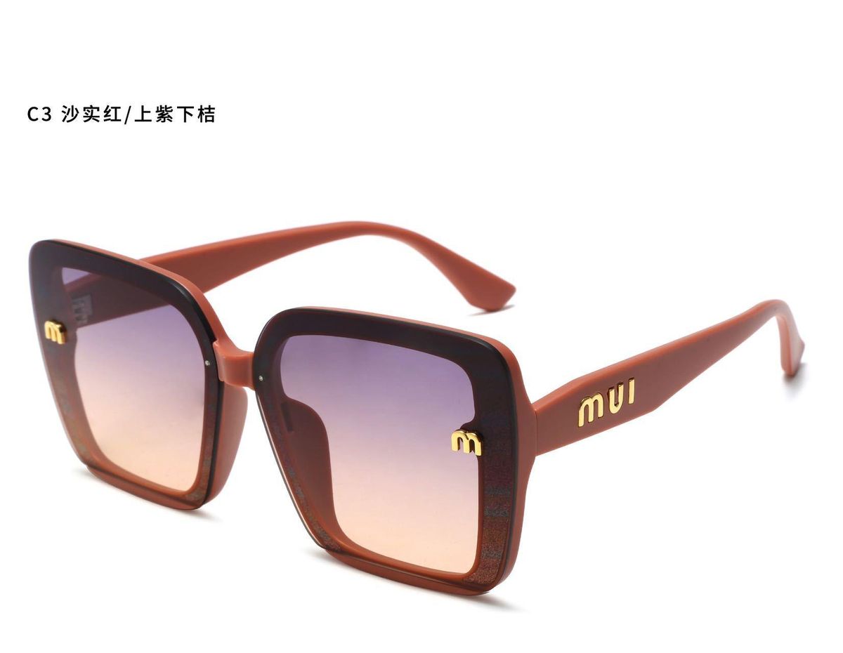 MuiMui High-End Diamond Women's Face without Makeup Gadget Large Square Frame Sunglasses UV Protection Celebrity Live Sunglasses