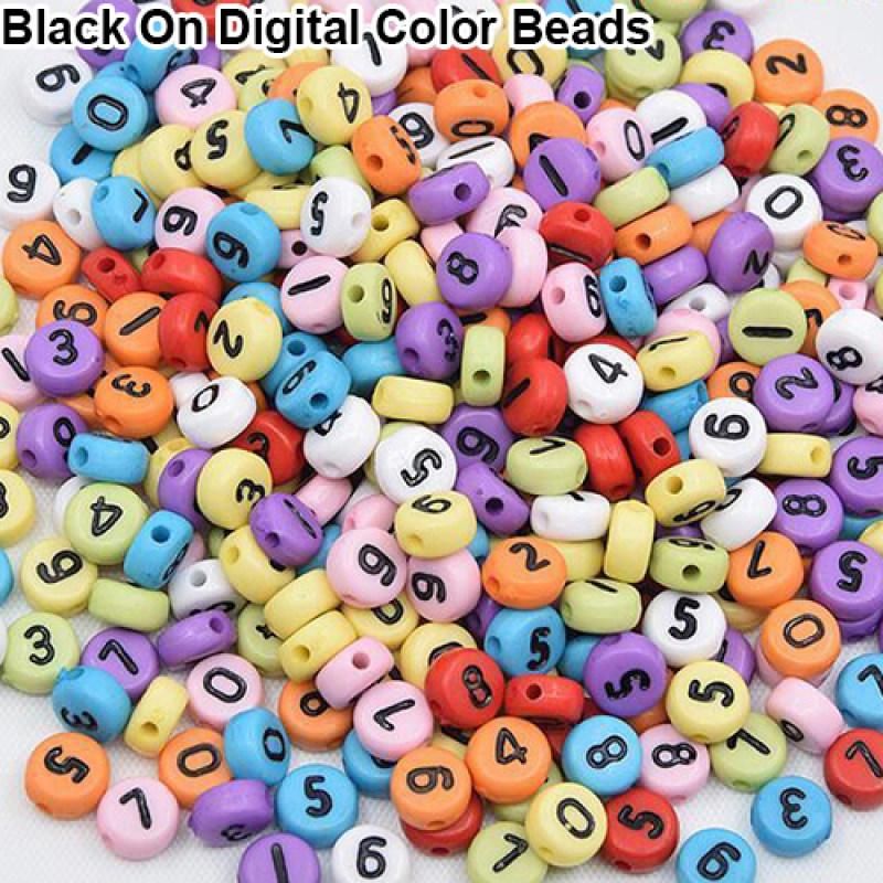100 Pcs Spacer Acrylic-Black Color Letter Alphabet Beads