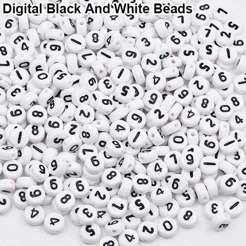 100 Pcs Spacer Acrylic-Black Color Letter Alphabet Beads