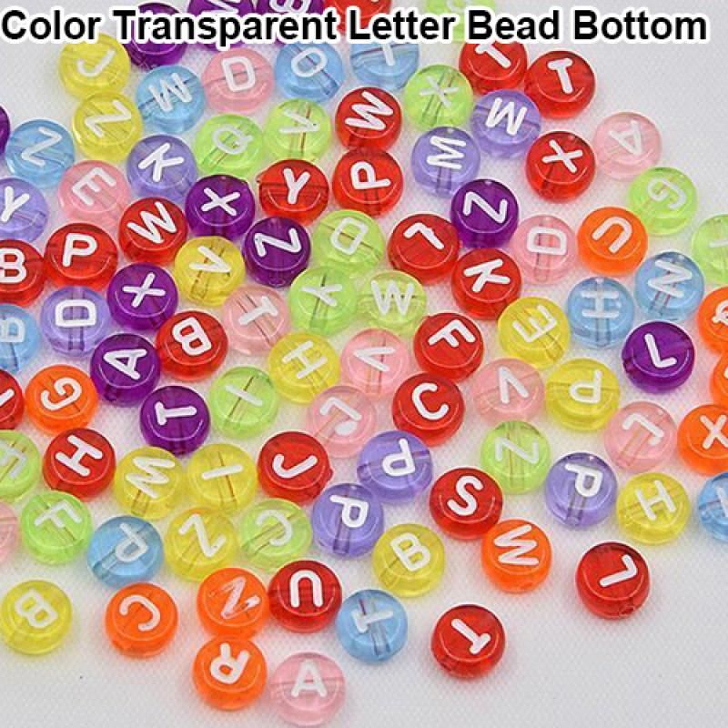 100 Pcs Spacer Acrylic-Black Color Letter Alphabet Beads