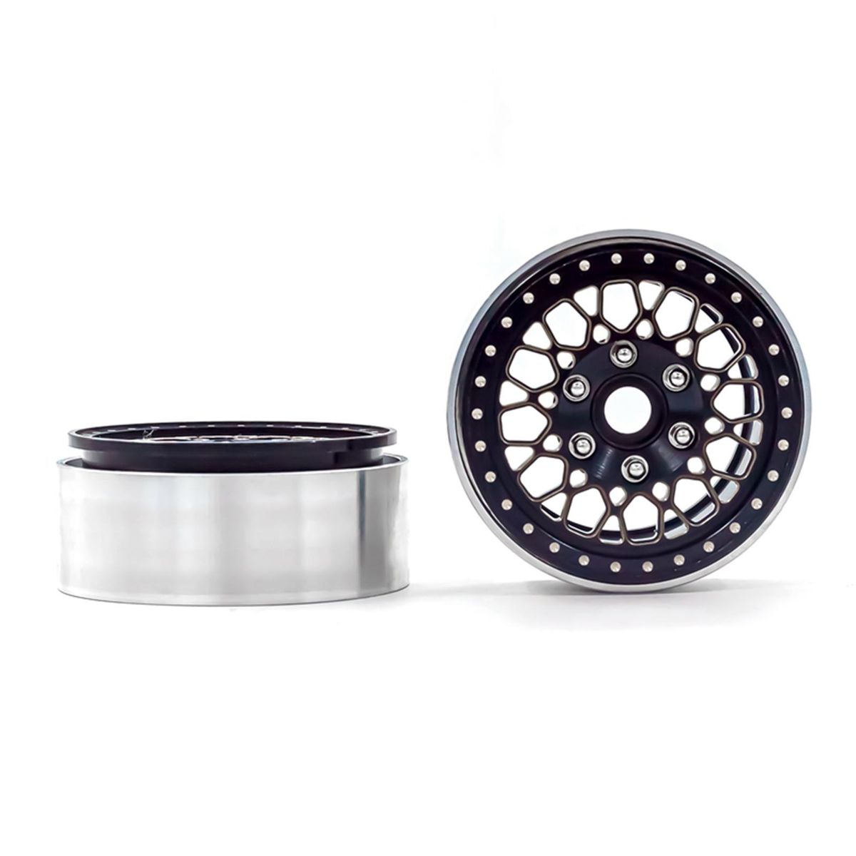 Aluminum Alloy Wheel Rim Beadlock Wheel Rims Hub 4pcs 1.9inch Replacement for 1/10 TRX4 Axial SCX10 90046 SCX10 III AXI03007 AXI03003 RC Car