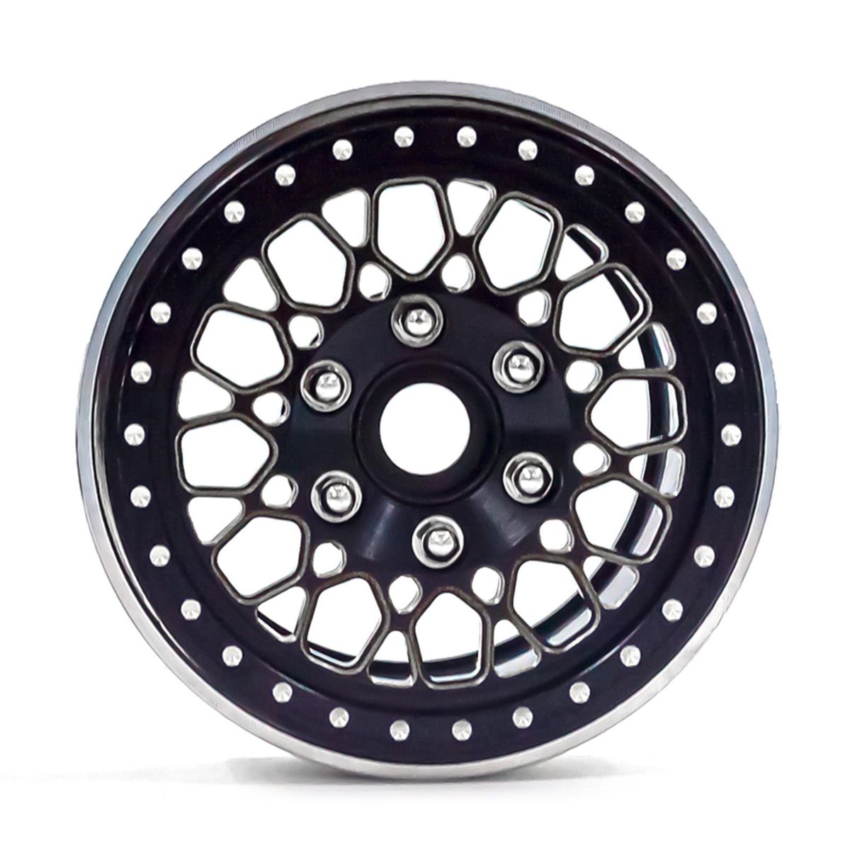 Aluminum Alloy Wheel Rim Beadlock Wheel Rims Hub 4pcs 1.9inch Replacement for 1/10 TRX4 Axial SCX10 90046 SCX10 III AXI03007 AXI03003 RC Car