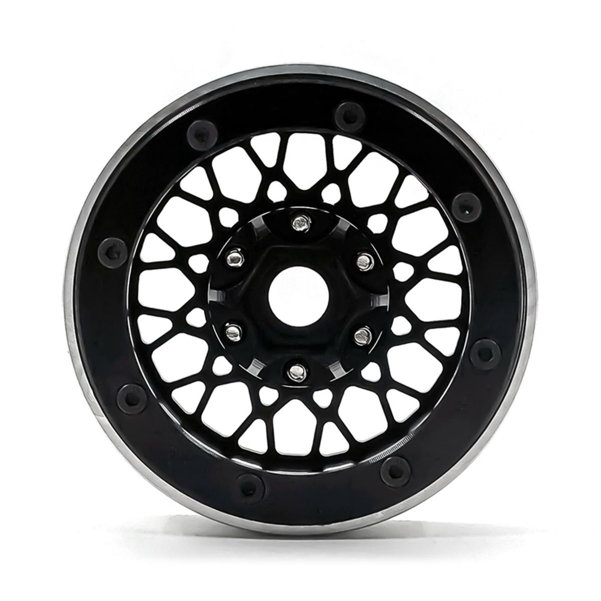 Aluminum Alloy Wheel Rim Beadlock Wheel Rims Hub 4pcs 1.9inch Replacement for 1/10 TRX4 Axial SCX10 90046 SCX10 III AXI03007 AXI03003 RC Car