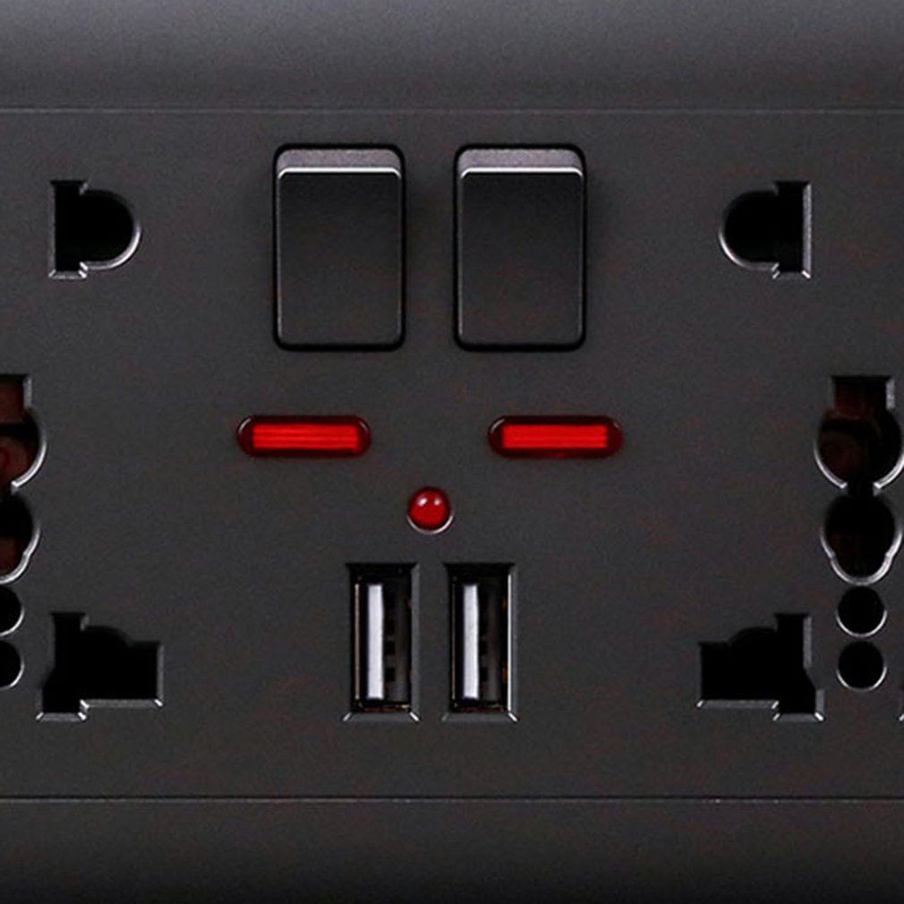 Wall Power Socket 5 Hole Dual USB Charger Port UK Standard USB Switched Outlet-grey