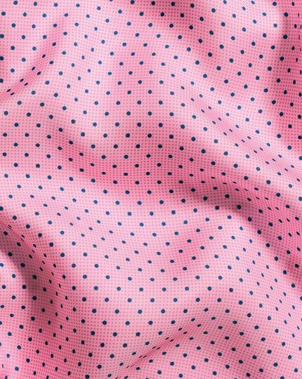 Classic Printed Spot Pocket Square - Pink & Navy